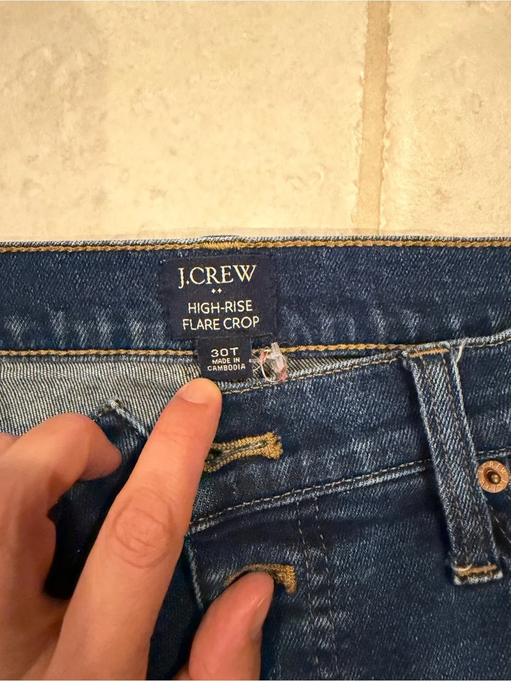 J. Crew High Rise Flare Crop Jeans With Button Fly Size 30 Tall KD